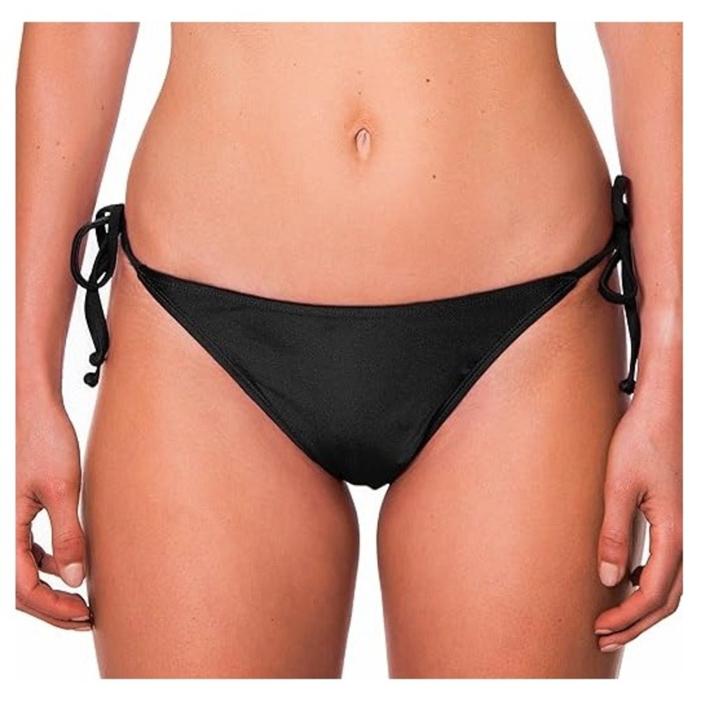 Relleciga Women's Black Tie Side Thong Bikini Bottom Size M/L NWT